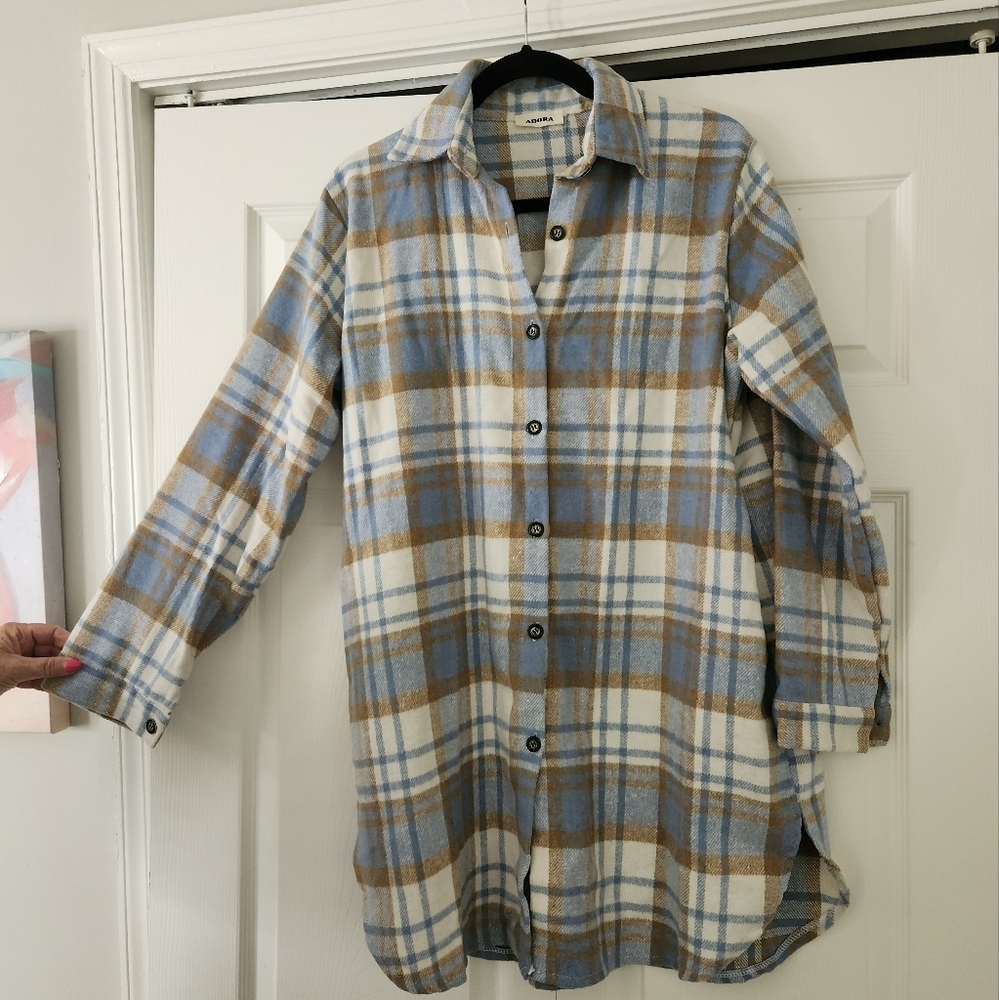 Plaid Button-Up Shacket